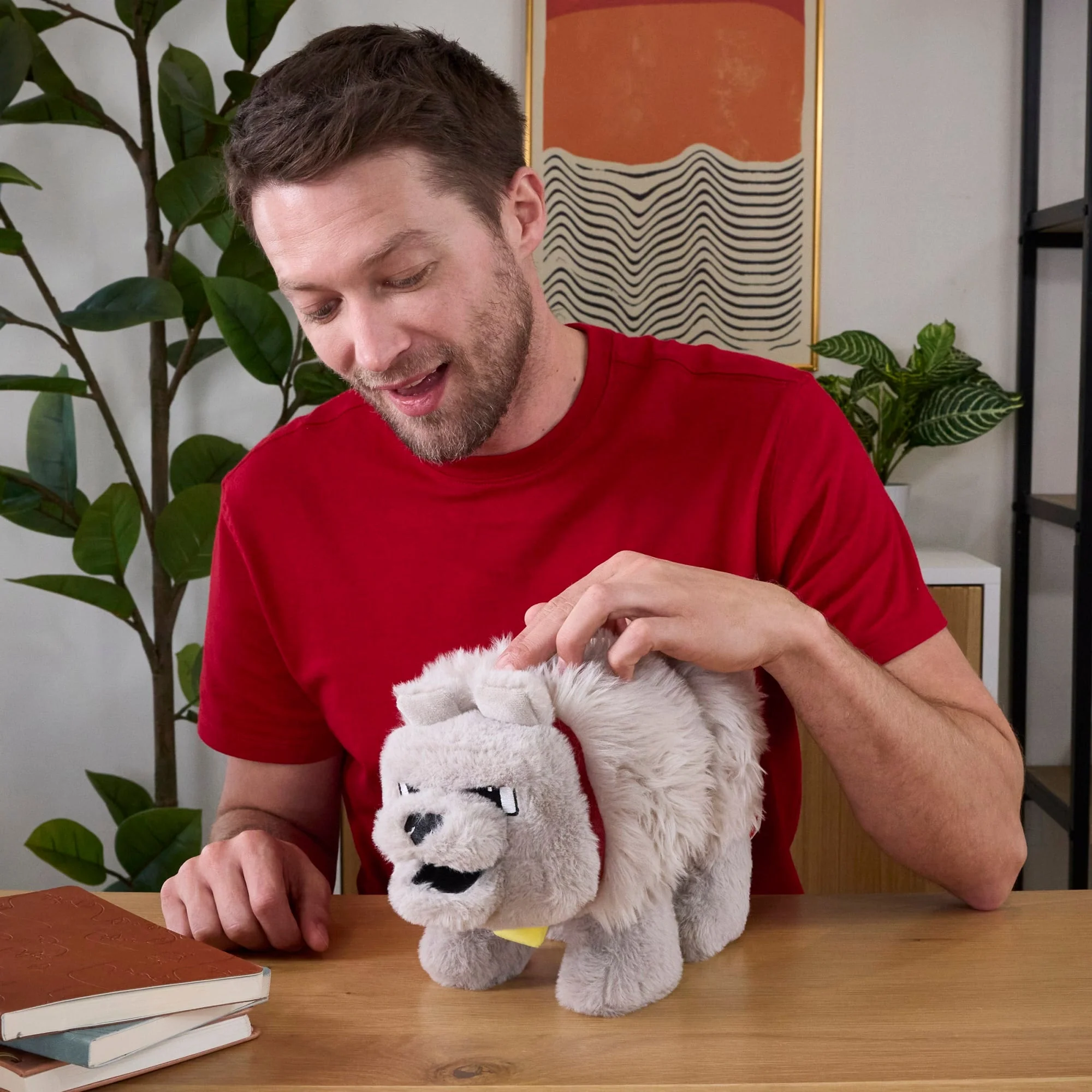 Minecraft –Peluche à Fonctions –dennis Le Loup, Sons et Bouche à Mouv.