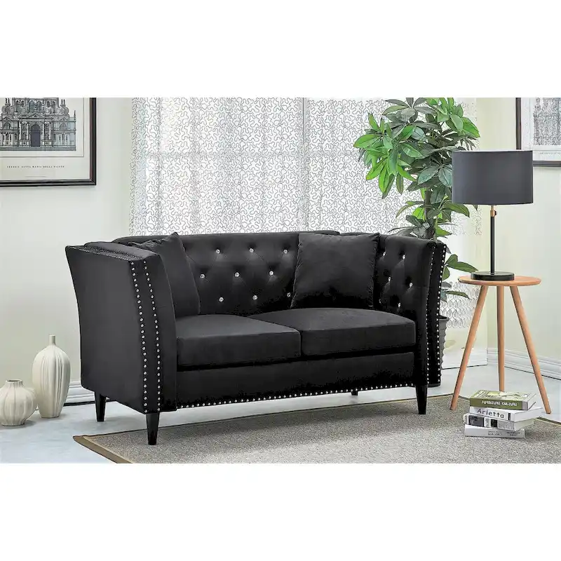 Gracewood Hollow Sukikim Velvet Loveseat