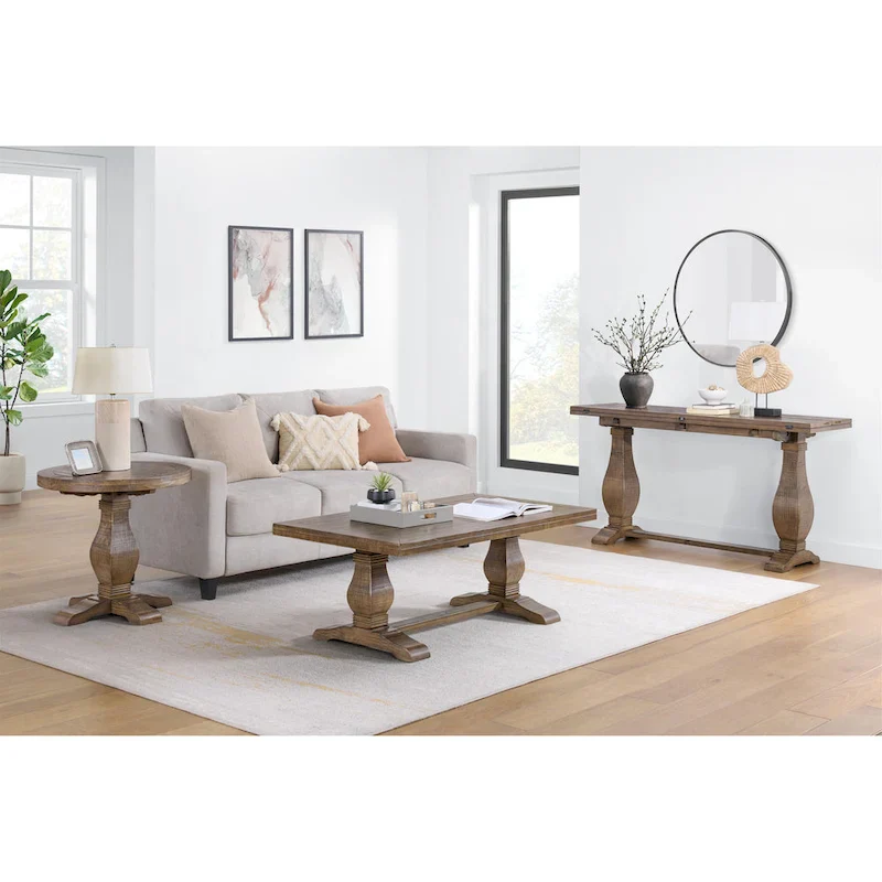 Napa 50 Solid Wood Pedestal Coffee Table