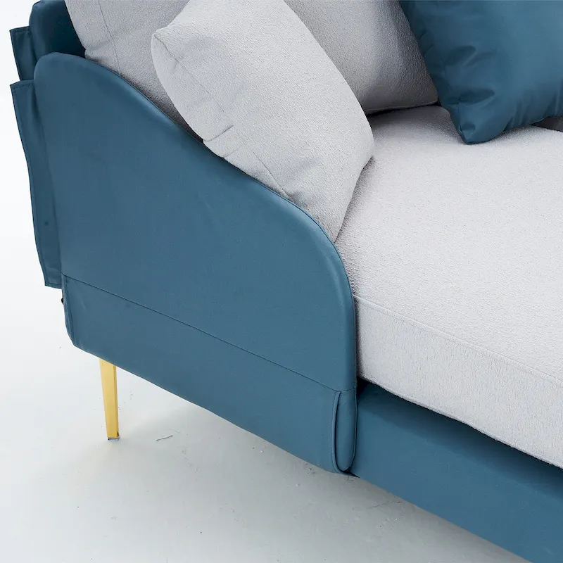 Ouyessir U-Shape Sectional Sofa 4-Seat Couch with Double Chaise Lounge