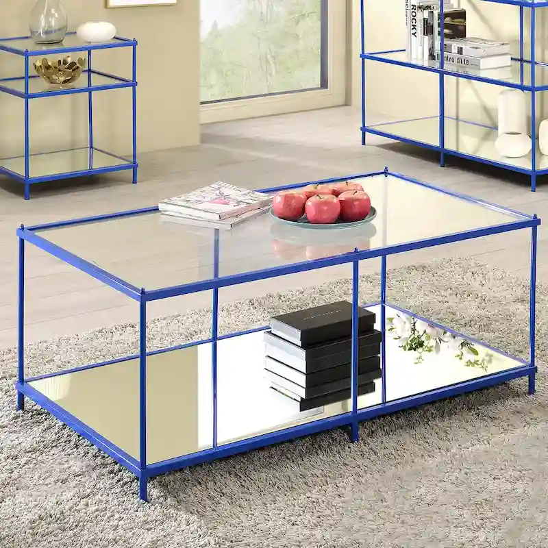 Scoles Contemporary 42-inch Glass 1-Shelf Coffee Table