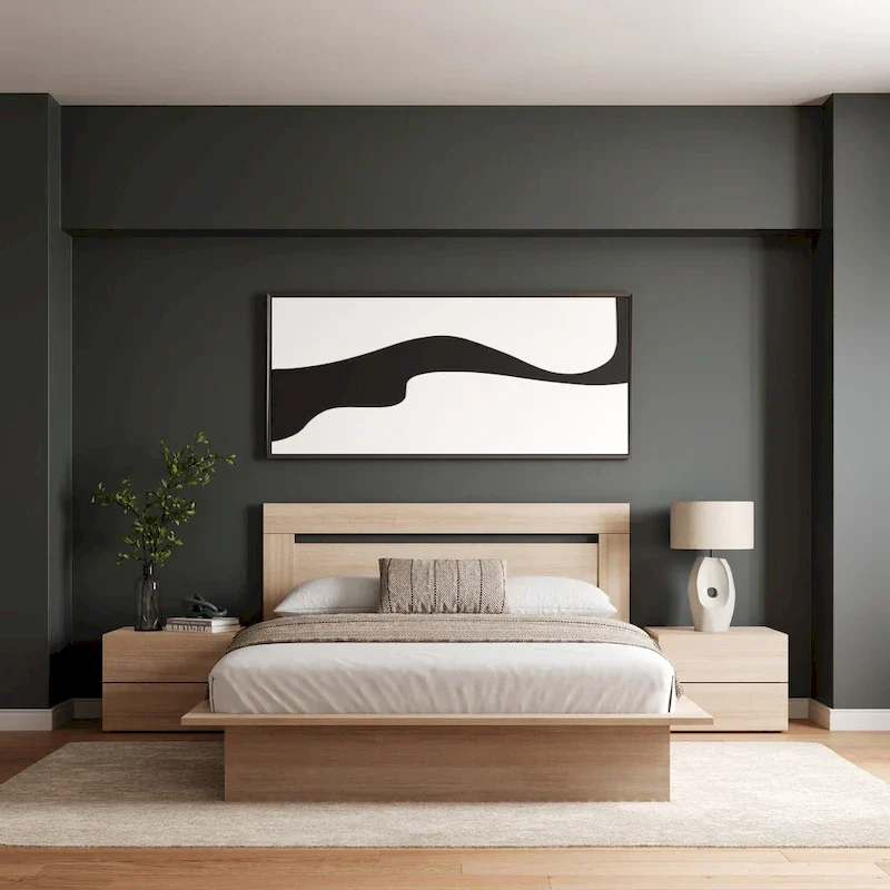 Malibu 4-Piece Bedroom Set with Bed, Headboard, and 2 Nightstands