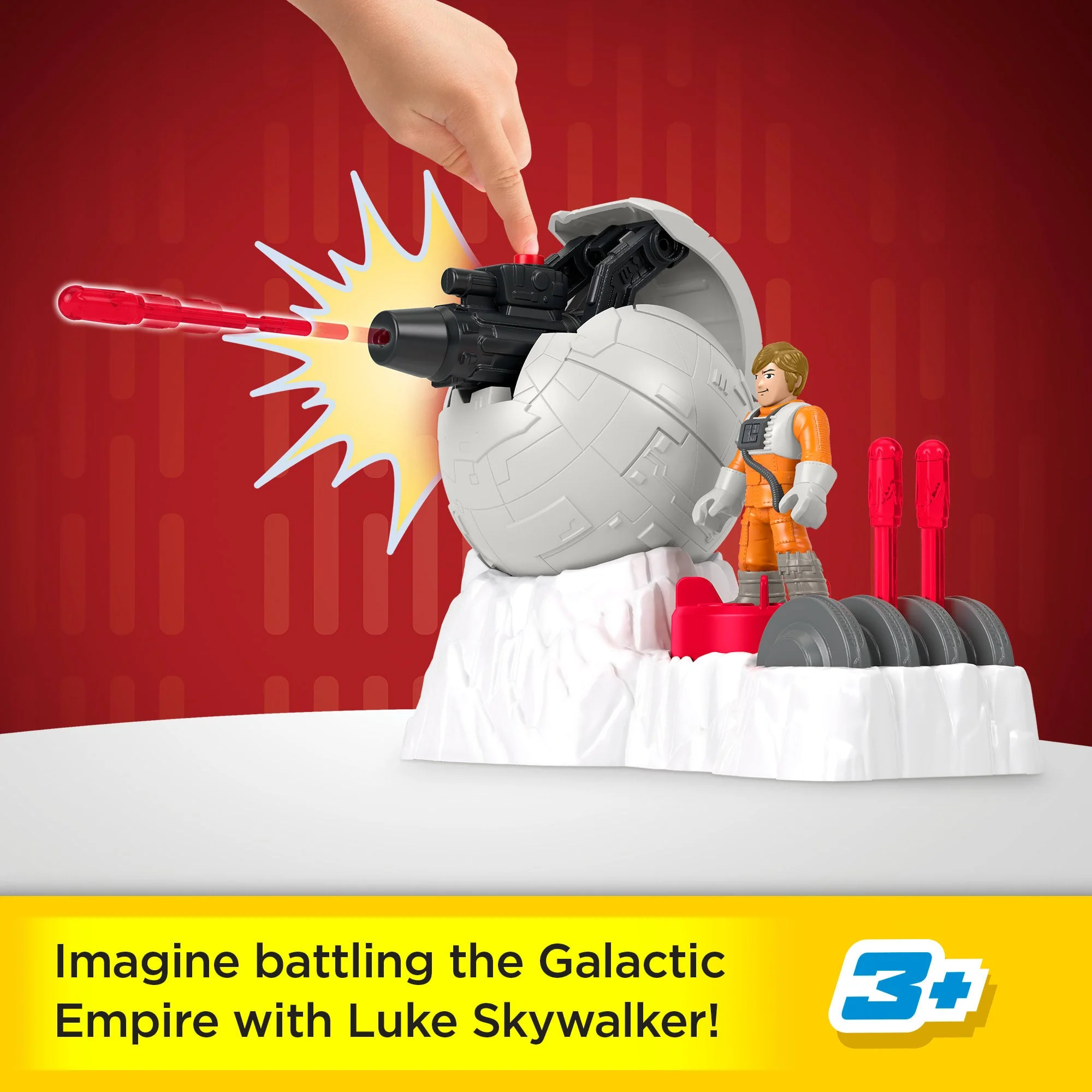 Imaginext Star Wars Rebel Base Cannon Toy With Luke Skywalker Diecast Character Key, 5 Pieces