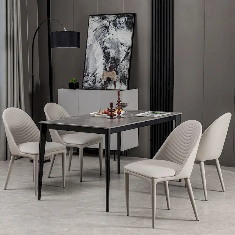 Fully Assembled Microfiber Leather Upholstered Dining Chairs, Set of 2 - 22.44 D x 18.5 W x 32.28 H