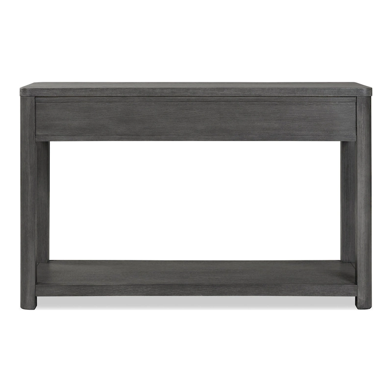 Furniture of America Piez Modern Ash Grey Wood 2-Drawer Sofa Table with Open Shelf