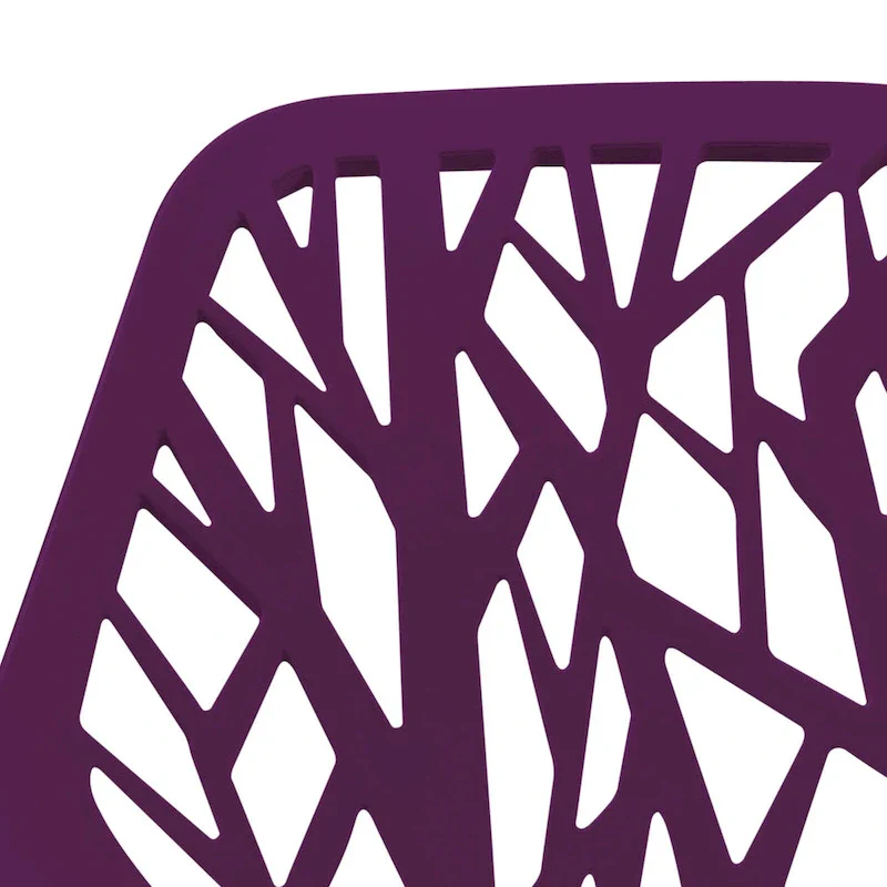 Asbury Stackable Dining Chair with Chrome Legs (Set of 2) Modern Cut-Out Design Backrest Side Chair