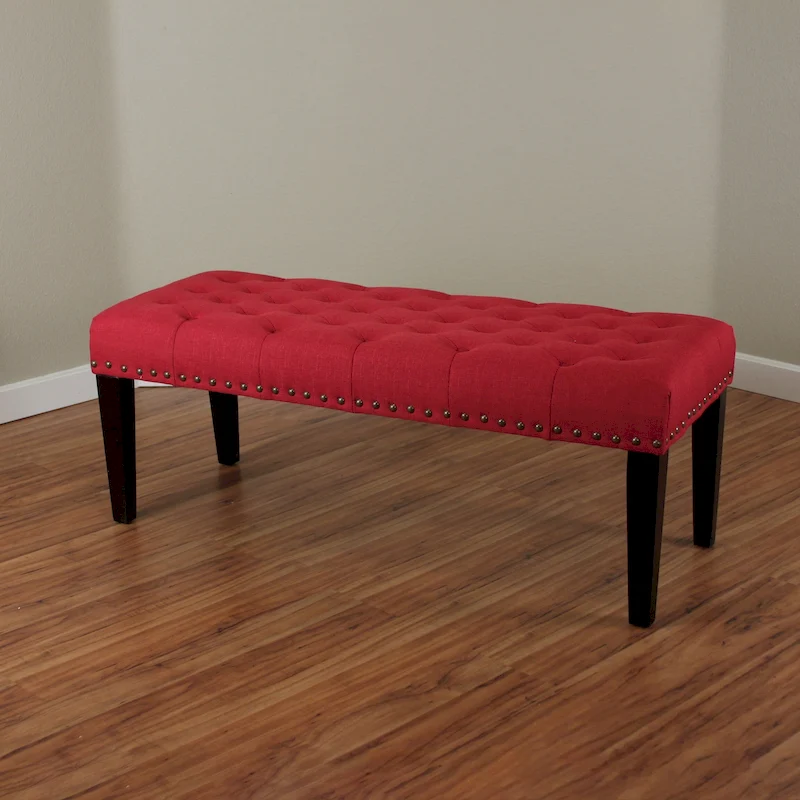 Sopri 49-inch Linen Upholstered Tufted Transitional Bench