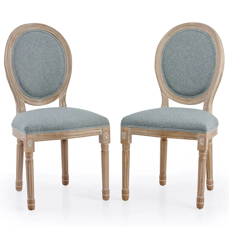 CO-Z King Louis XVI Upholstered Dining and Side Chairs, Set of 2