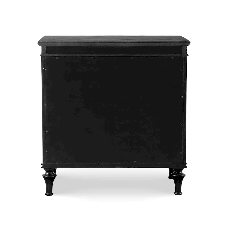 Solid Wood 3-Drawer Nightstand
