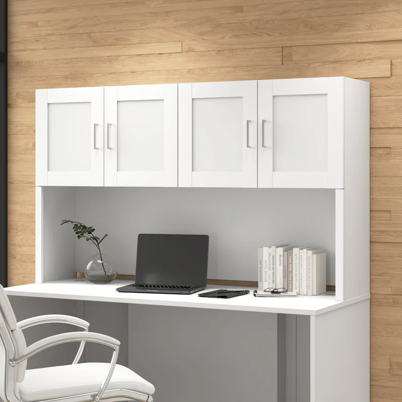 White 4-Door Office Hutch, Single User