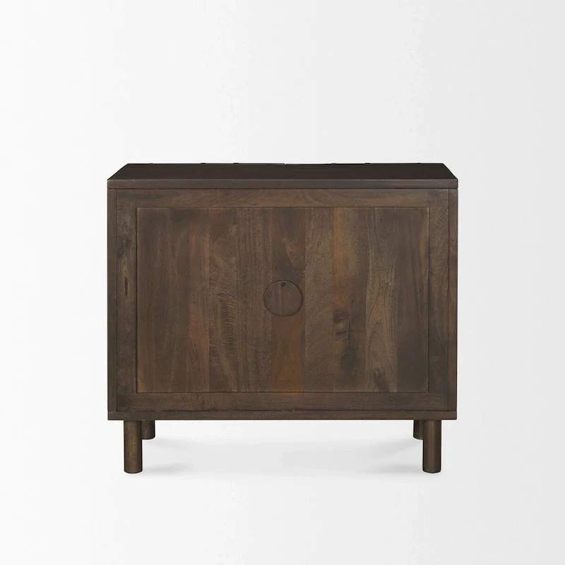 Dark Brown Diamond Motif w/ Shelf Accent Cabinet - 36.0L x 16.3W x 32.0H