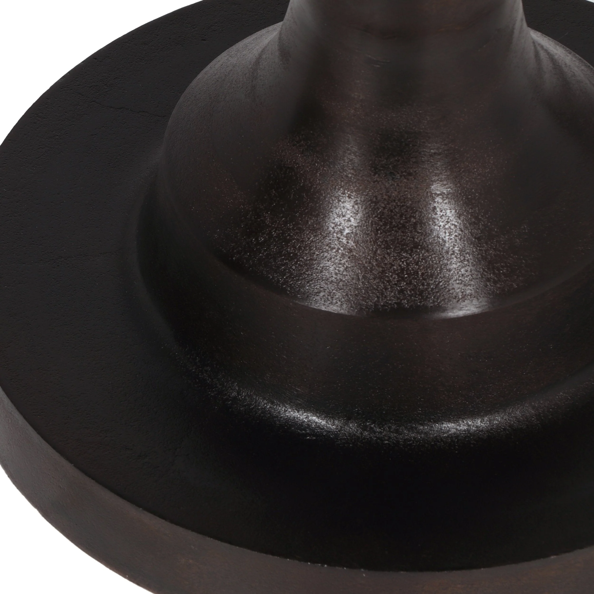 Modern Handcrafted Aluminum Round Dining Table, Raw Bronze - NH112513