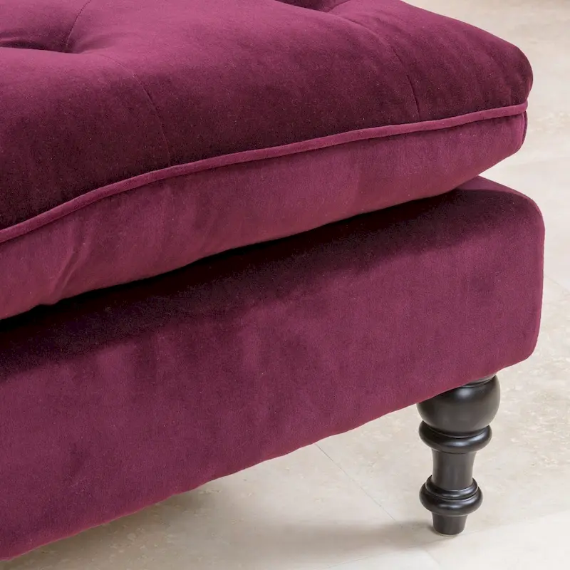 Jeremy Tufted Fabric Ottoman by