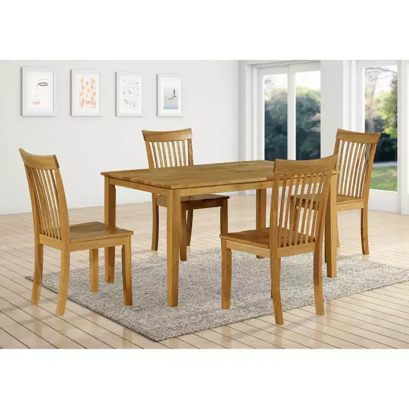 Kings Brand Furniture - Kurmer Solid Wood Dining Room Side Chairs, Set of 2, Natural Oak