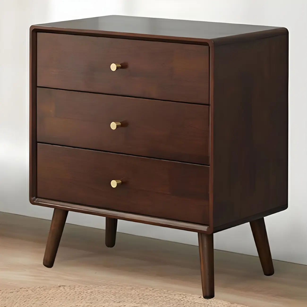 Compact Natural Wood Combo Dresser with Cabinet and Drawers