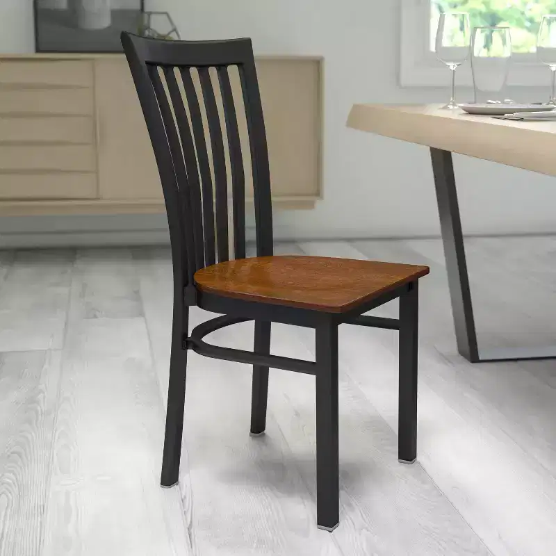 Flash Furniture Black School House Back Metal Restaurant Chair
