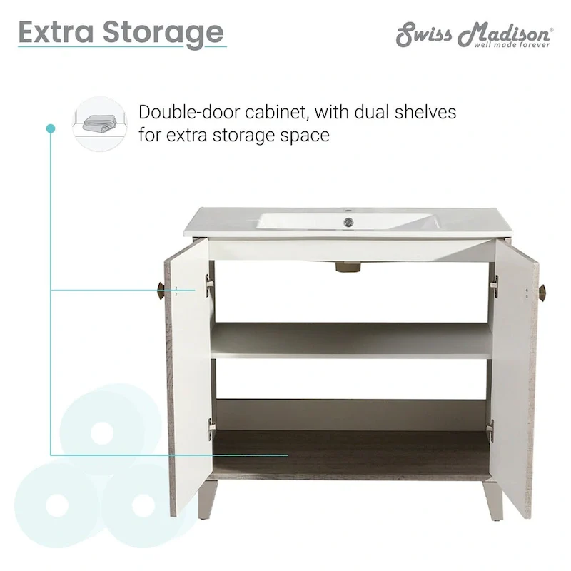 16.5 Square Wall-Mount Bathroom Sink - Brown