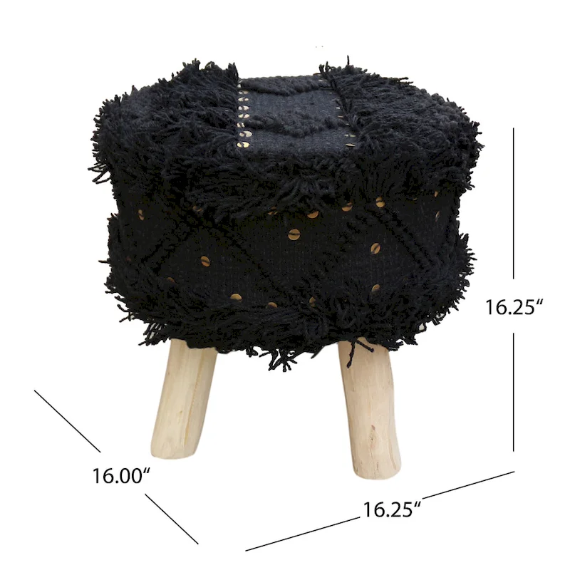 Roja Handcrafted Boho Fabric Stool by