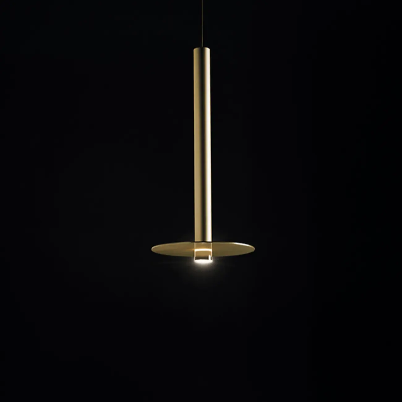 Modern Slim Gold Cylinder LED Dining Pendant Light