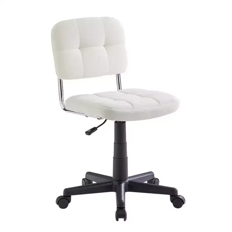 Gray / White Armless Swivel Office Chair, Height Adjustable, Seats 1