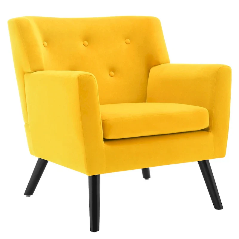 Velvet Upholstered Armchair Tufted Accent Chair, Set of 2 - 30.71H x 28.35 W x 27.56D