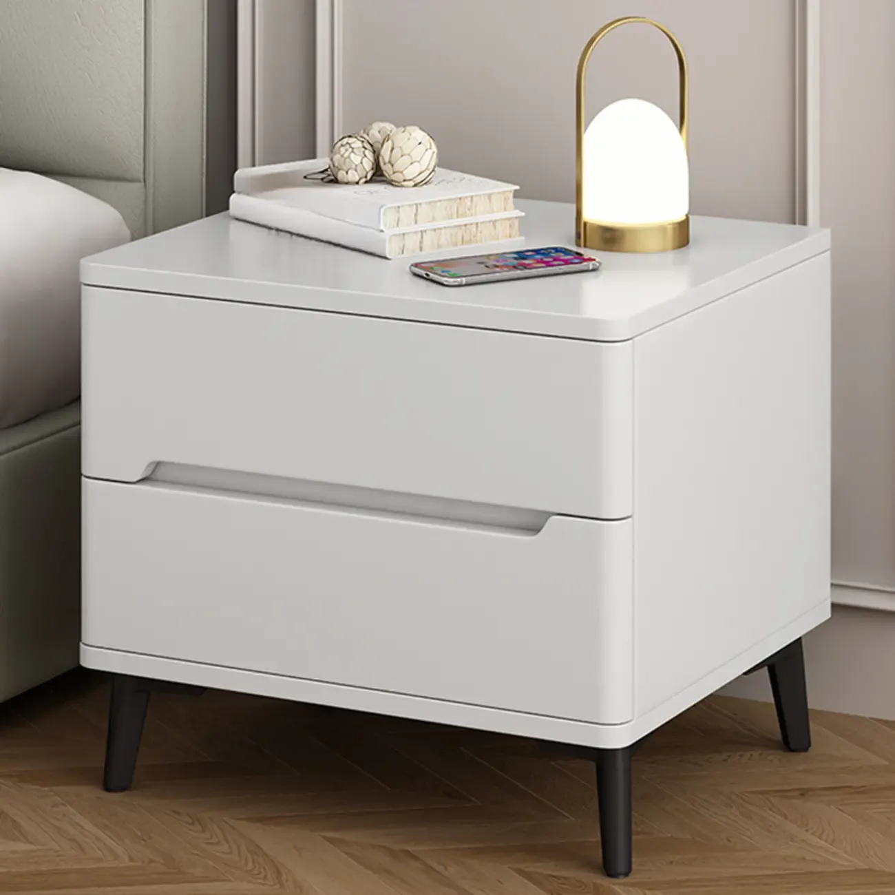 Modern Wood Nightstand With Drawer Storage