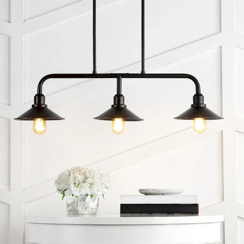 Cade 34.25  3-Light Metal Farmhouse Industrial LED Pendant, Oil Rubbed Bronze by JONATHAN Y