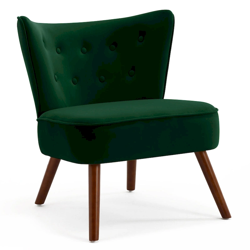 Tufted Velvet Accent Chair Upholstered Living Room Side Chair - 27.6 W x 28 D x 31.3 H