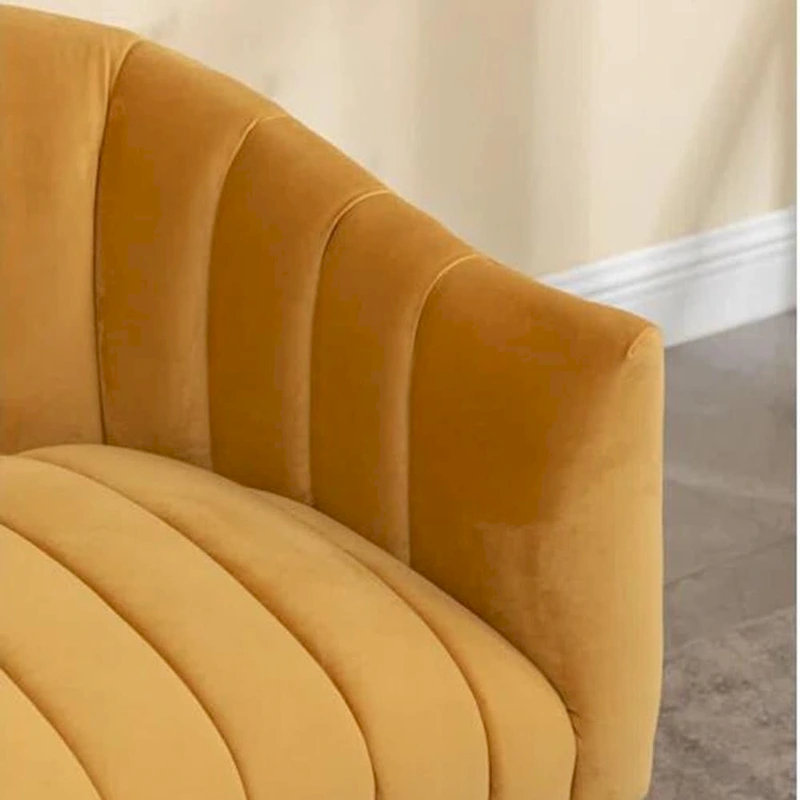 SEYNAR Modern Glam Comfy 50 Metal Legs Curved Sofa 2 Seaters Loveseat with Tufted Back