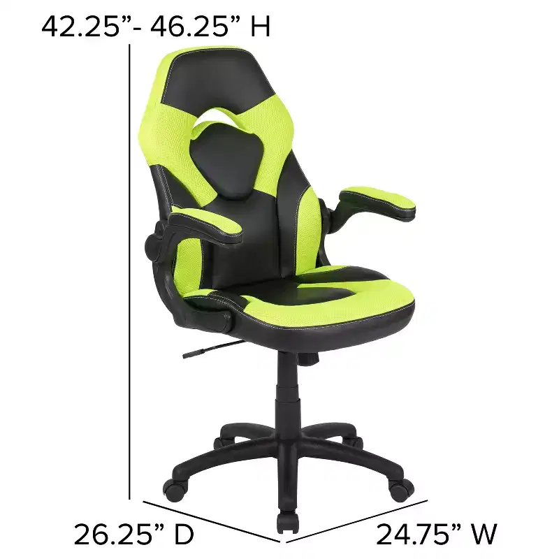 Flash Furniture Gaming Desk and Racing Chair Set with Cup Holder, Headphone Hook & 2 Wire Management Holes