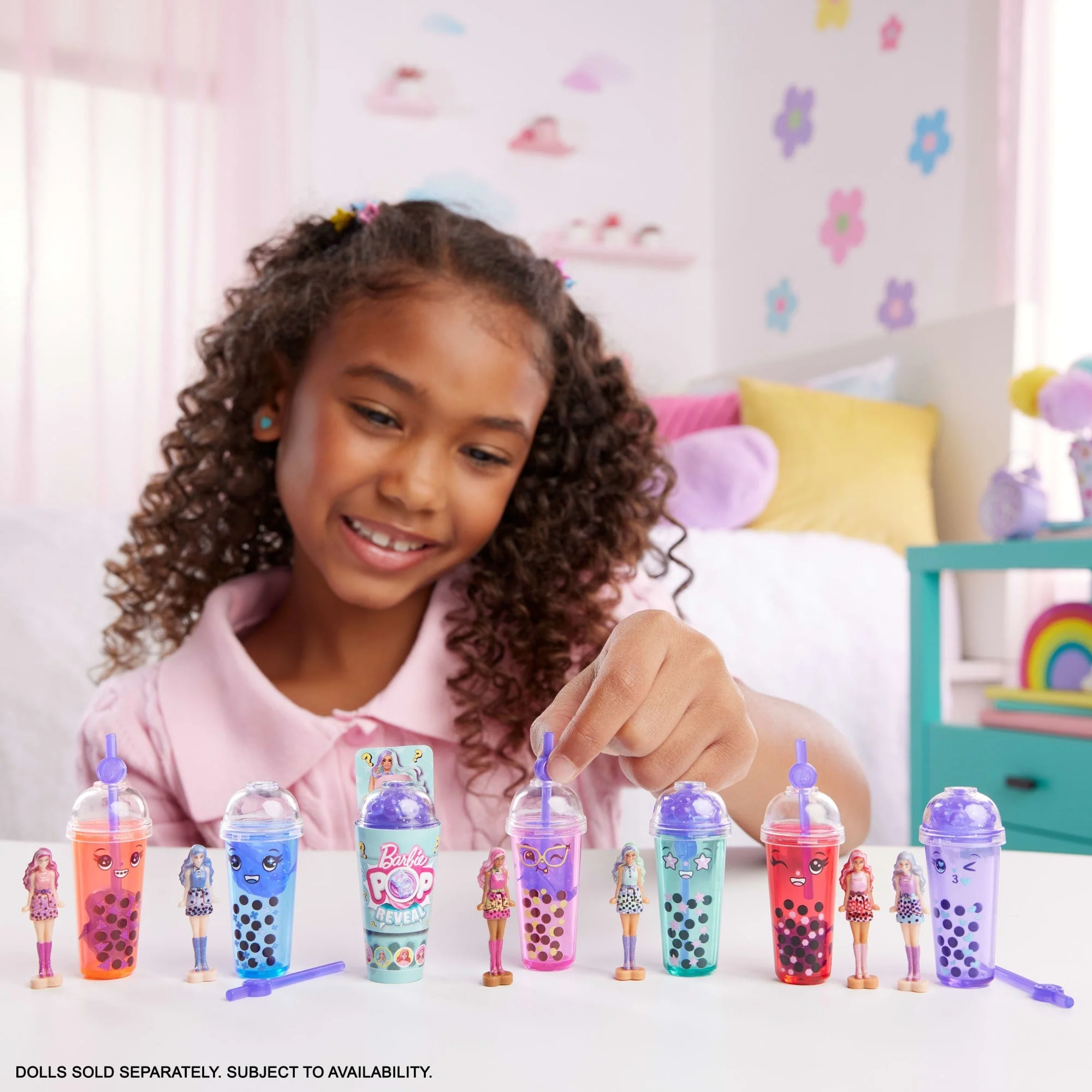 Barbie Mini Barbie Land 5-Pack Pop Reveal Dolls, 1.5-inch Mini Doll With Surprise Reveal & Sensory Play Piece