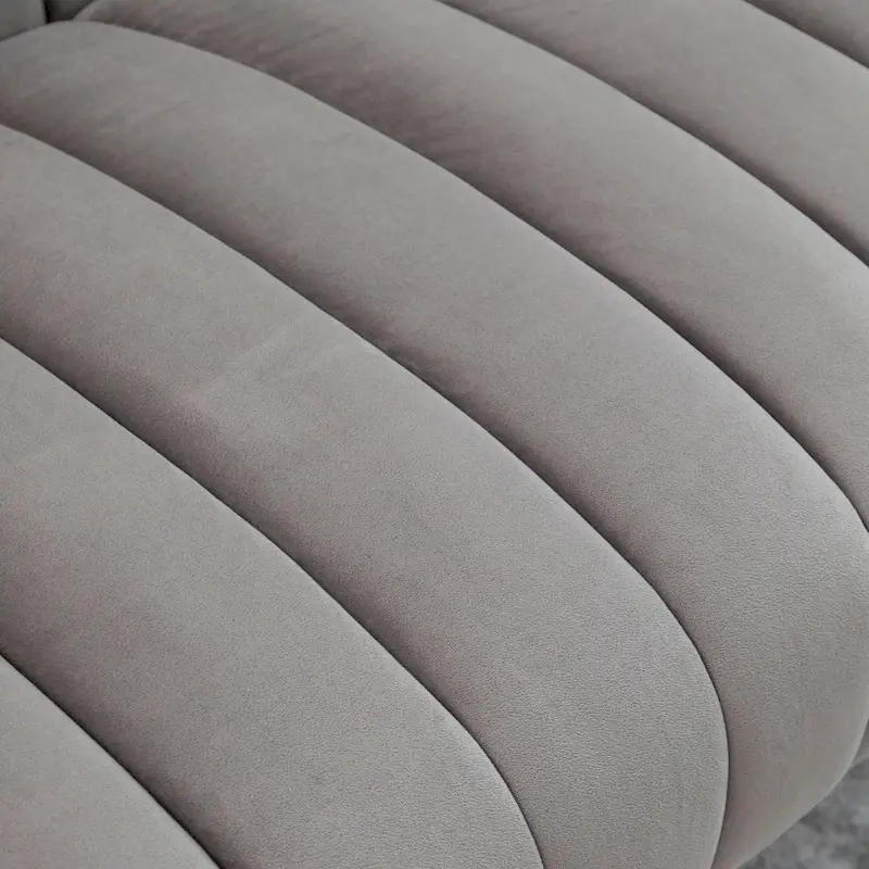 SEYNAR Modern Glam Comfy 50 Metal Legs Curved Sofa 2 Seaters Loveseat with Tufted Back