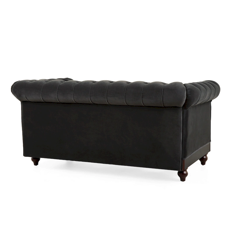 Eviva Chesterfield Velvet Loveseat Sofa by Christopher Knight Home