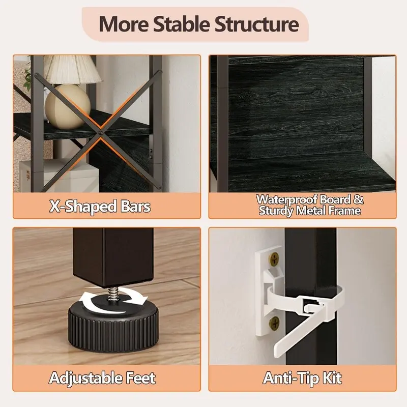 5 Tier Tall Bookshelf - 14.9