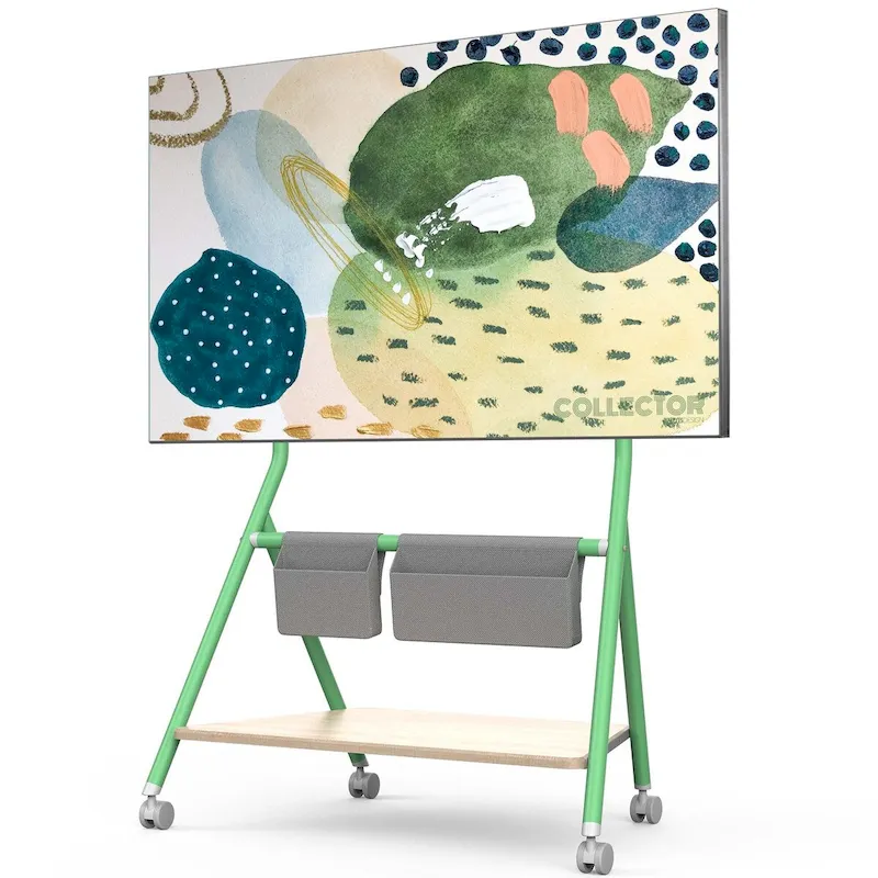 FITUEYES Modern Rolling TV Stand for 55-78 Inch TV Mobile TV Cart for Living Room Apartment