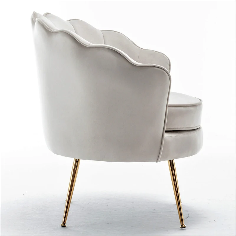 Cavett 28.3 Wide Velvet Barrel Chair with Gold Metal Legs