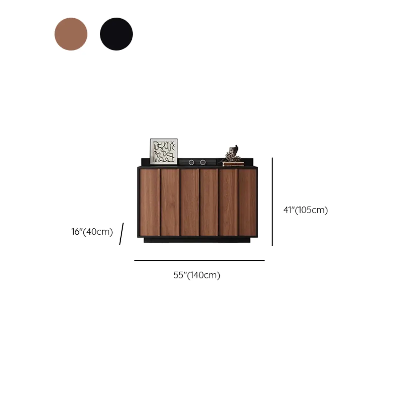 Modern Wood Buffet with Alterable Shelf and Drawers