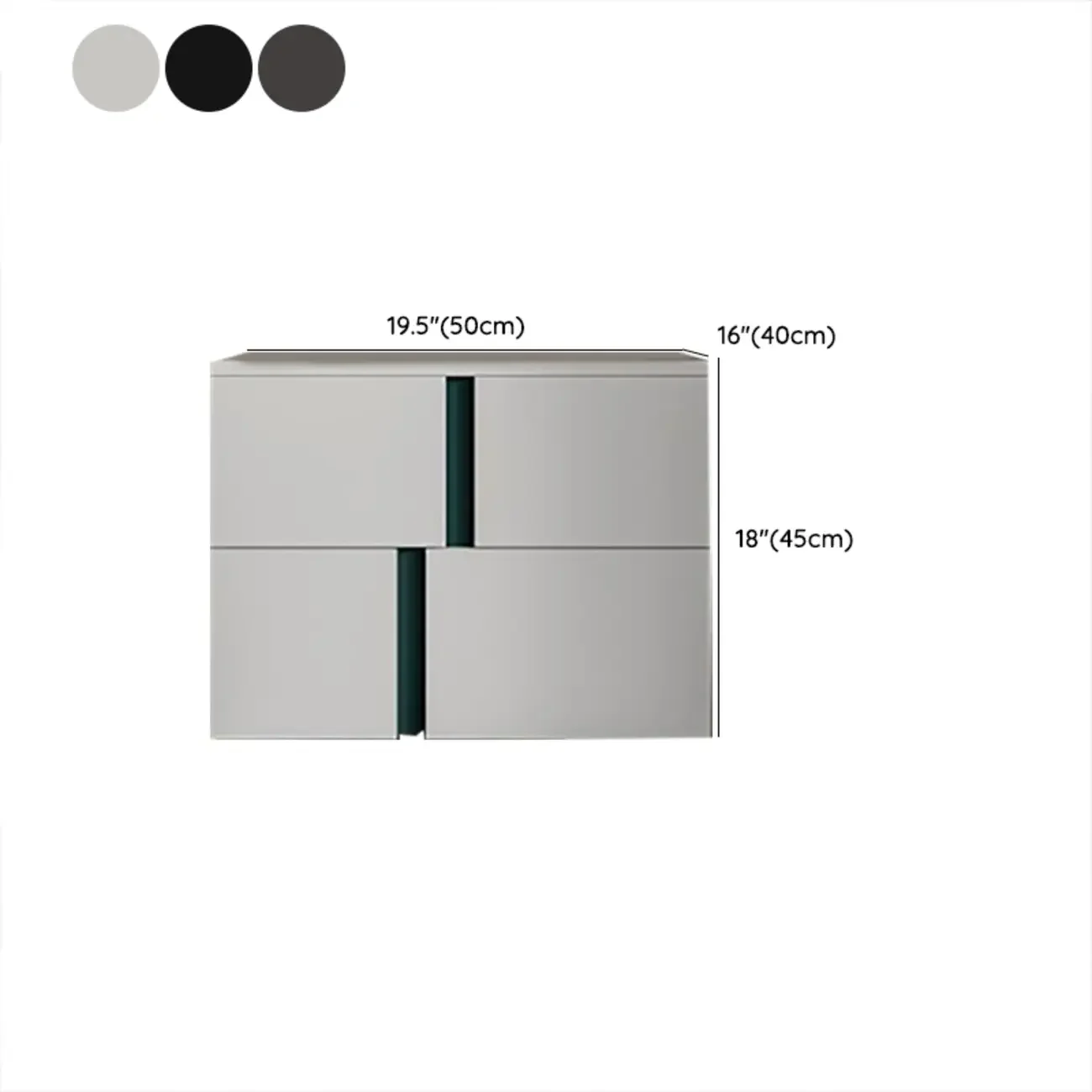 Modern Handle Free Brown Wood 2-Drawer Nightstand