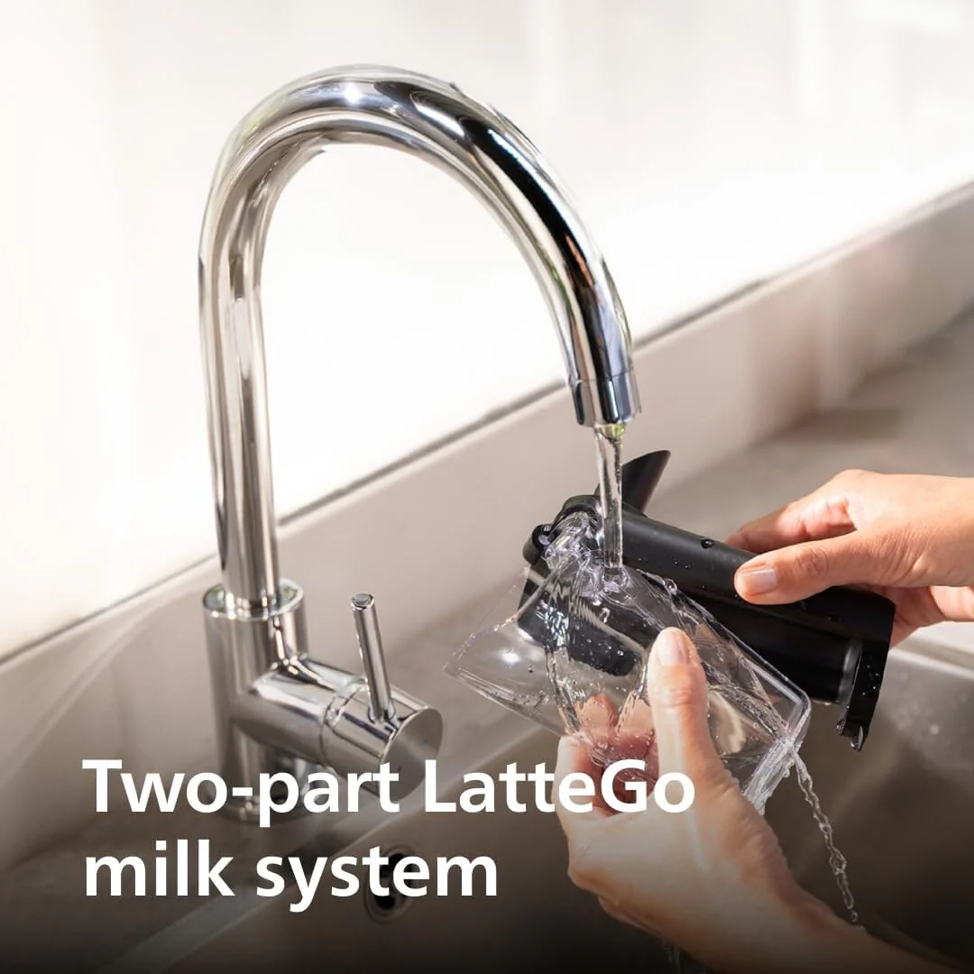 Premium Espresso Machine, 12 Hot/Iced Coffees, LatteGo System, Ceramic Grinder, Black Chrome