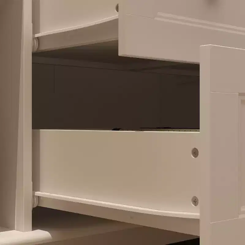 Famapy White Freestanding Wood Armoire With Drawers and Hanging Rods