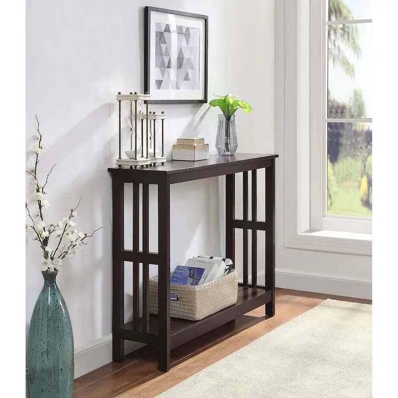 Mission Console Table with Shelf