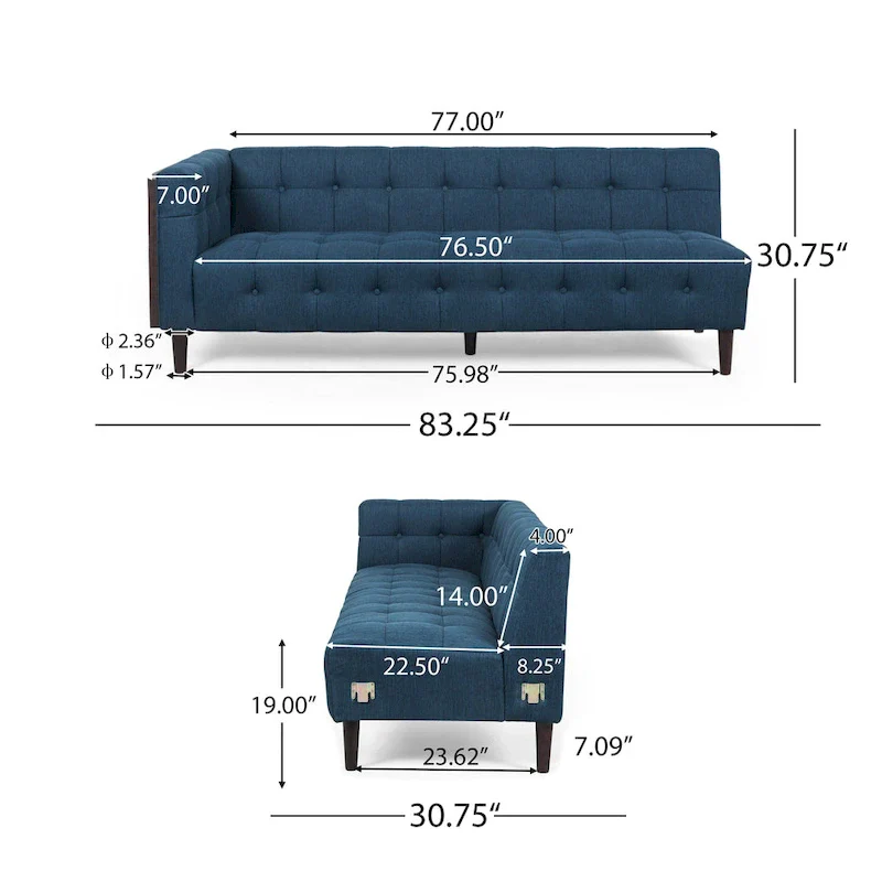 Clermont Mid-century Tufted Sectional Sofa by Christopher Knight Home - 114.00 L x 114.00 W x 30.75 H