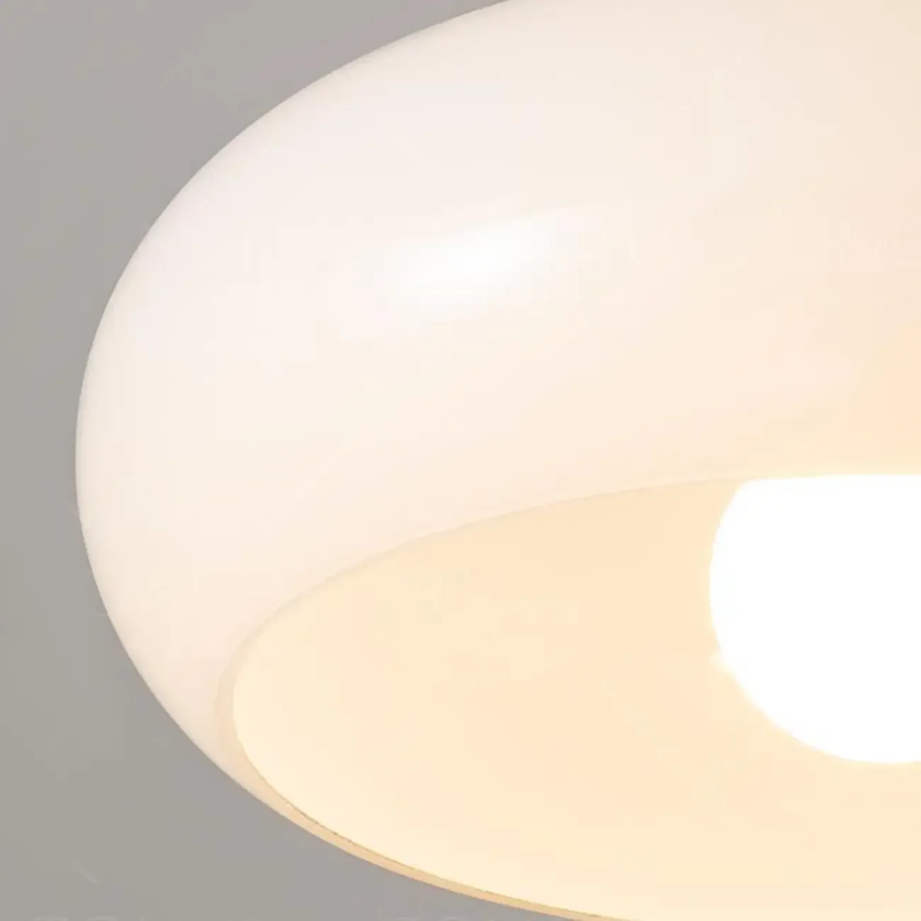 Mini White Drum Glass Dome Semi Flush Mount Ceiling Light