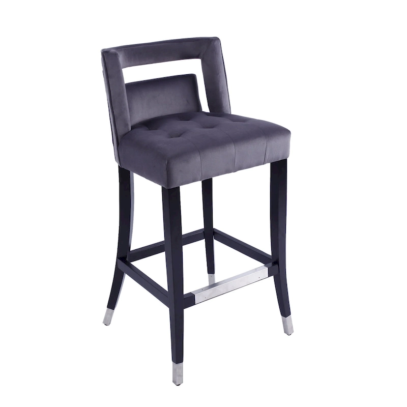 Suede Velvet Barstool with nailheads Dining Room Chair