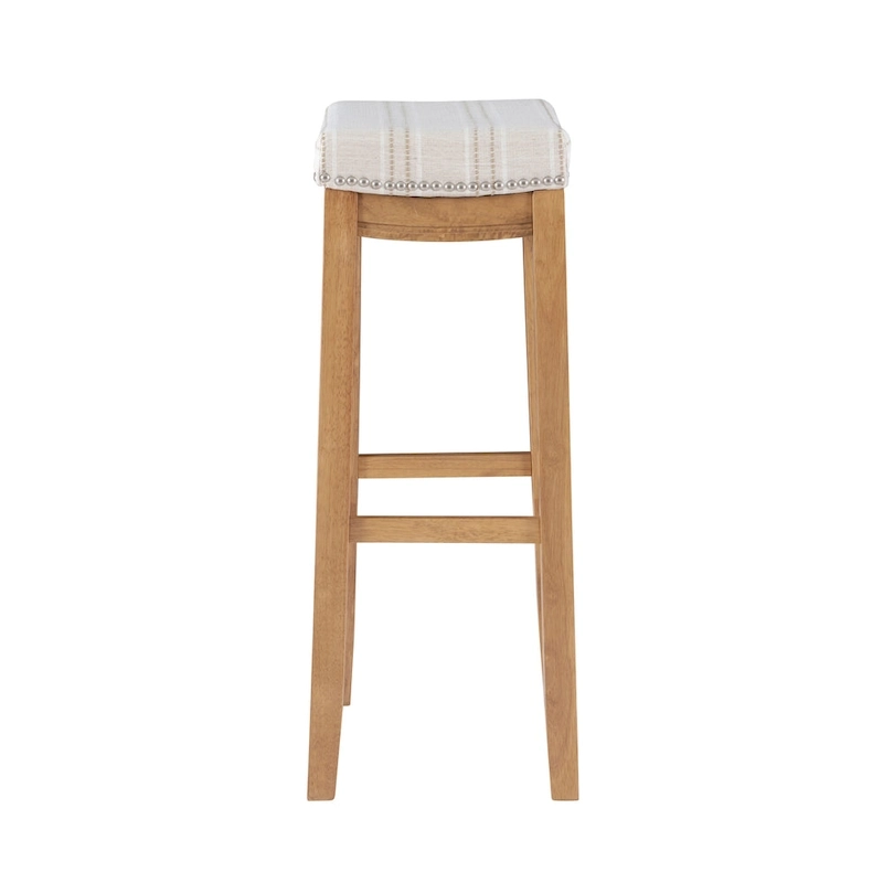 Linon Willamette Rustic Striped Cream Bar Stool