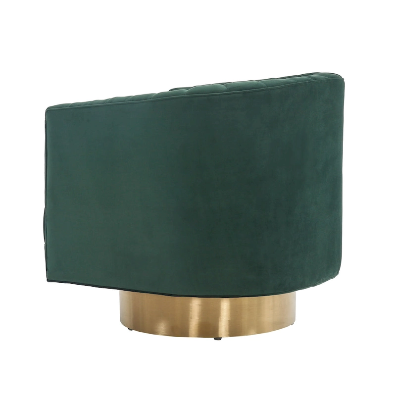 SAFAVIEH Couture Matejka Swivel Channel Tufted Barrel Chair - 28  W x 31  L x 30  H - 28Wx31Dx30H