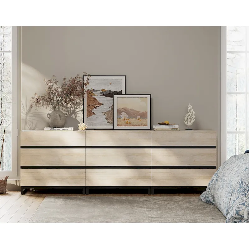 WAMPAT 3 Piece Dresser and Nightstand Sets