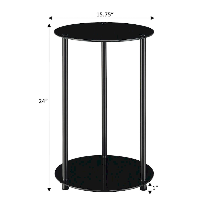 Convenience Concepts Designs2Go Classic Glass 2 Tier Round End Table