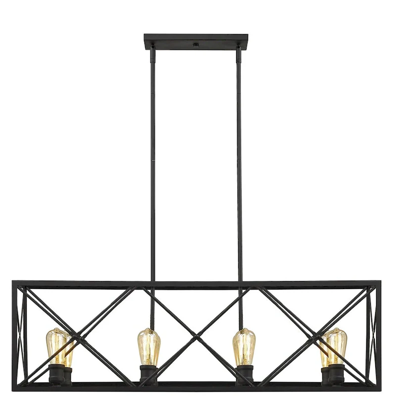 Brooklyn 8-light Matte Black Island Pendant