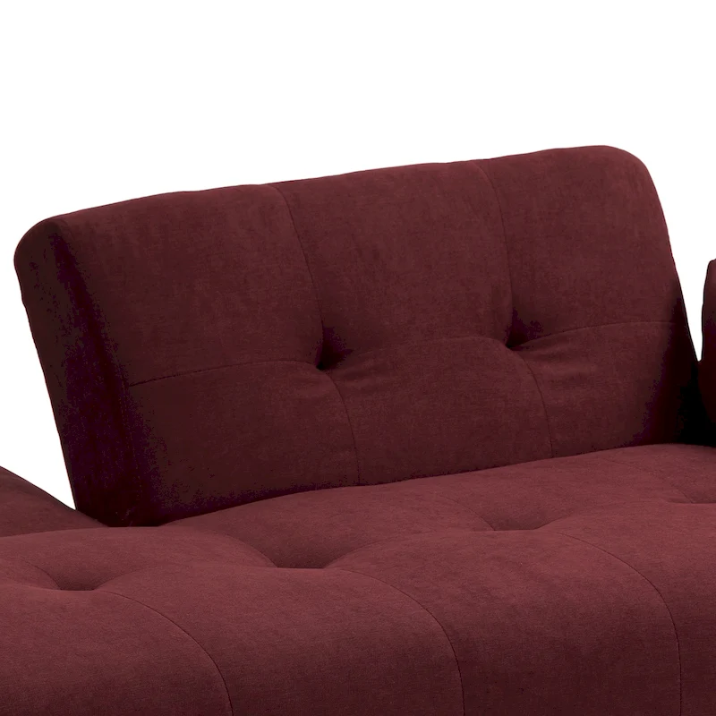 Modern Adjustable Backrest Convertible Futon Sleeper Couch